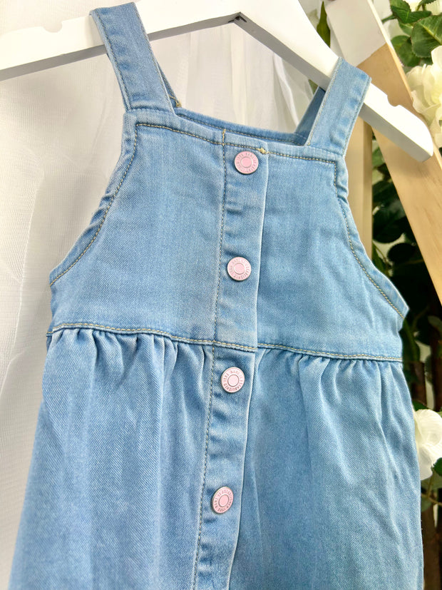 Name It Baby Girl Light Denim Dungaree Dress