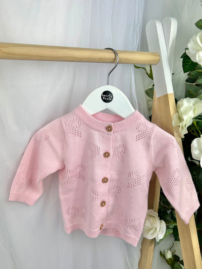 Name It Baby Girl Pink Knitted Bow Cardigan
