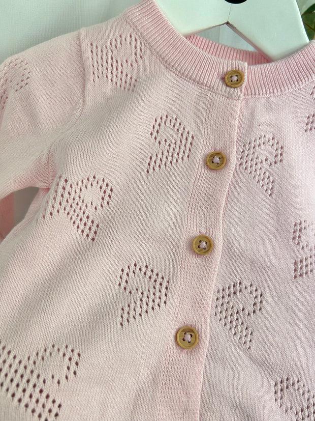 Name It Baby Girl Pink Knitted Bow Cardigan