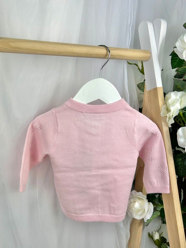 Name It Baby Girl Pink Knitted Bow Cardigan