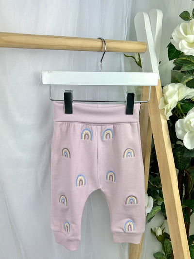 Name It Baby Girl Organic Cotton Lilic Rainbow Joggers