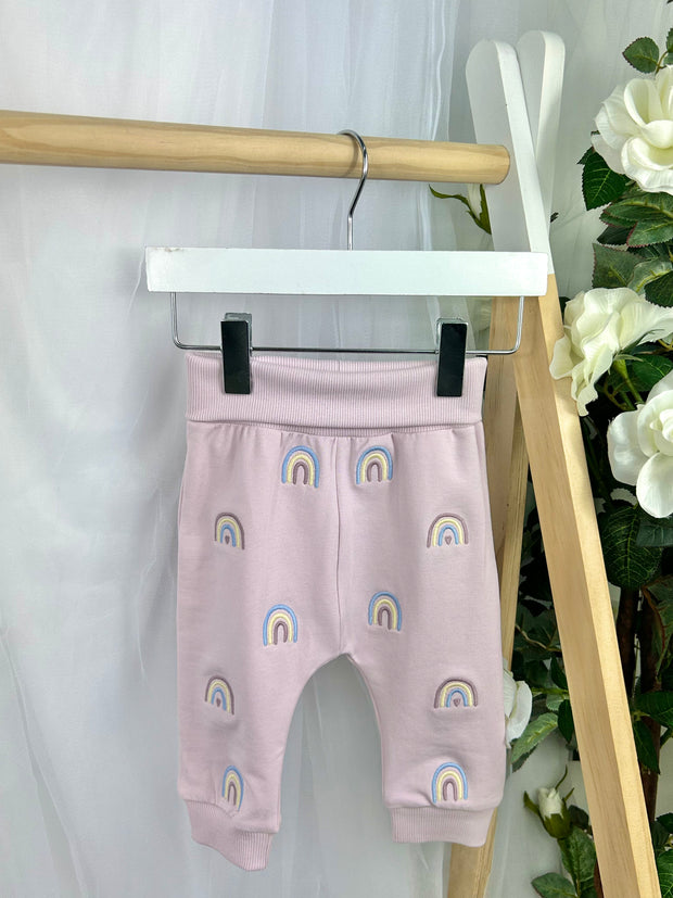Name It Baby Girl Organic Cotton Lilic Rainbow Joggers