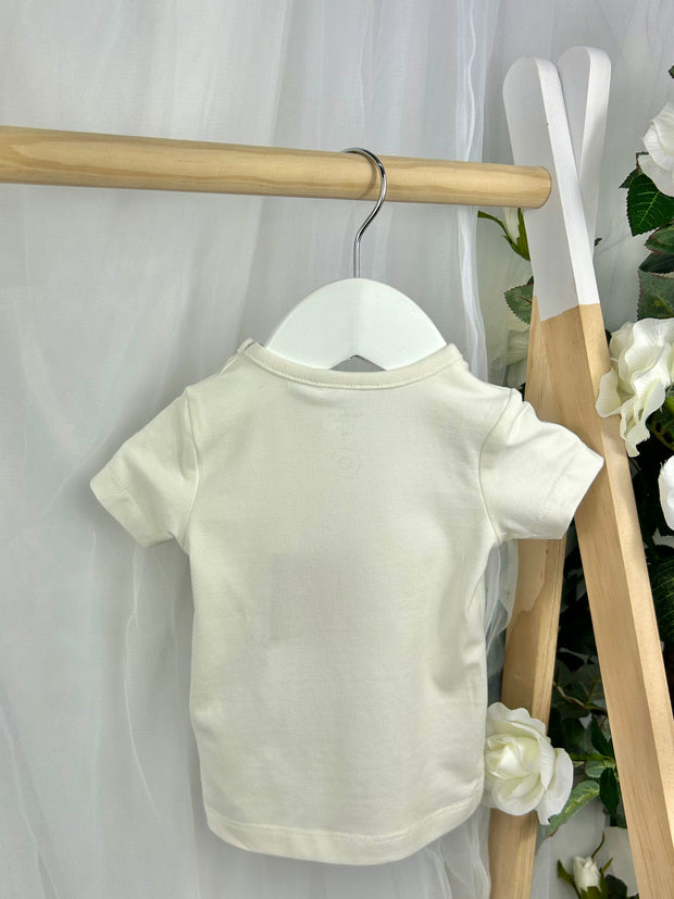 Name It Baby Girl White T-Shirt With Rainbow