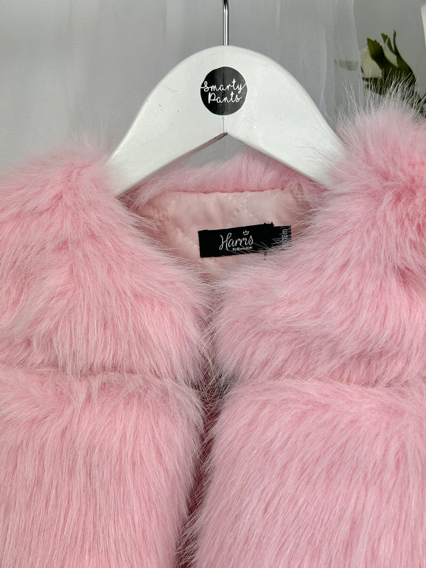 Girls 'Alora' Faux Fur Gilet (12M - 8Y) - Pink
