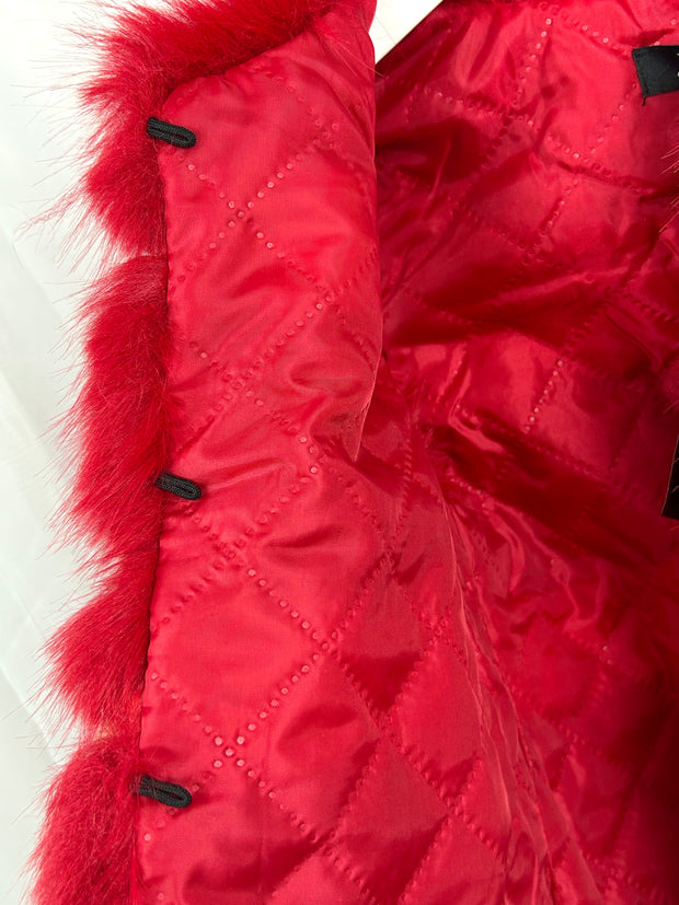 Girls 'Alora' Faux Fur Gilet (12M - 8Y) - Red