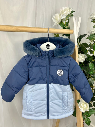 Mintini Boys Navy & Blue Puffer Jacket (12M-5Y)