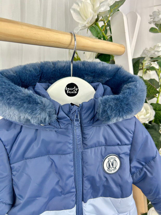 Mintini Boys Navy & Blue Puffer Jacket (12M-5Y)