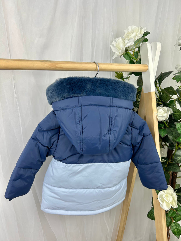 Mintini Boys Navy & Blue Puffer Jacket (12M-5Y)