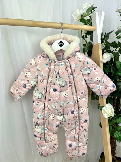 Name It Baby Girl Pink Bunny Pramsuit (0M-12M)