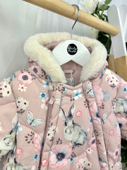 Name It Baby Girl Pink Bunny Pramsuit (0M-12M)
