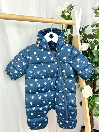 Name It Baby Girl Navy Bow Pramsuit (0M-12M)