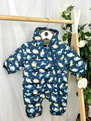 Name It Baby Boy Navy Dinosaur Pramsuit (0M-12M)