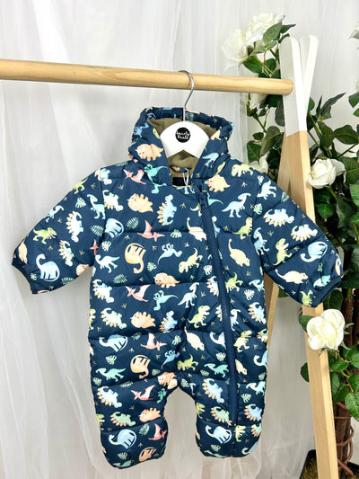 Name It Baby Boy Navy Dinosaur Pramsuit (0M-12M)