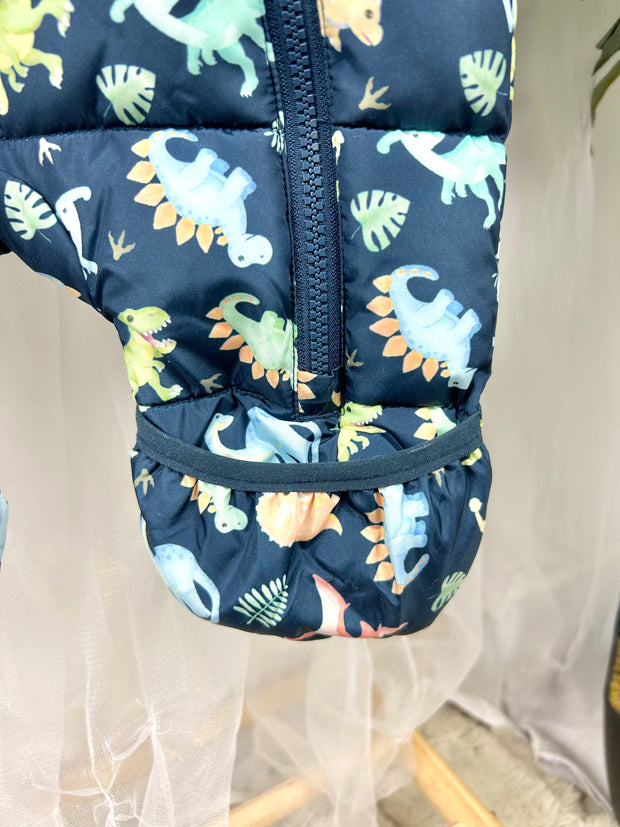 Name It Baby Boy Navy Dinosaur Pramsuit (0M-12M)