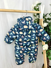 Name It Baby Boy Navy Dinosaur Pramsuit (0M-12M)