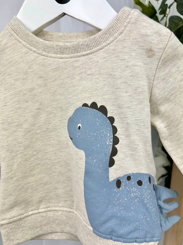 Name It Baby Boy Cream Dinosaur Outfit Set (1M-18M)