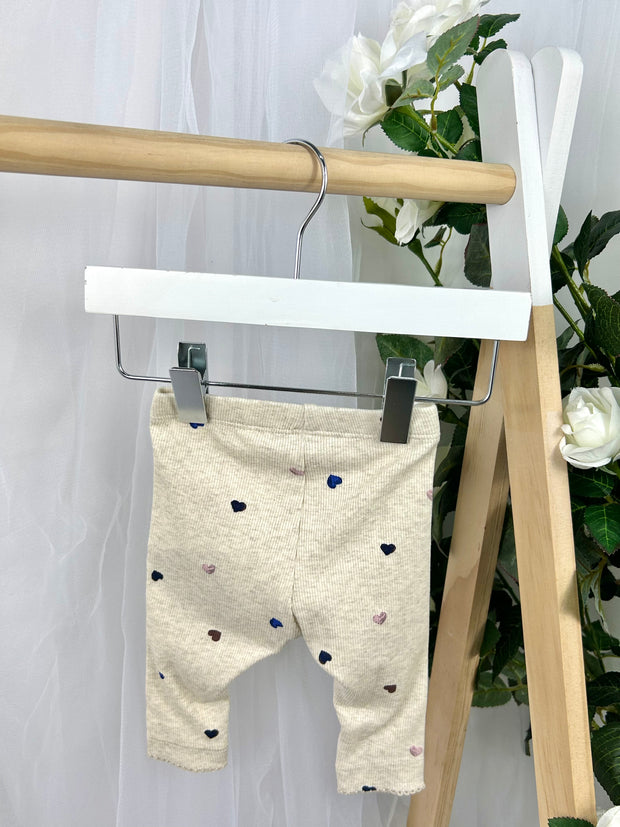 Name It Baby Girl Cream Polka Dot Hearts Outfit Set (1M-18M)