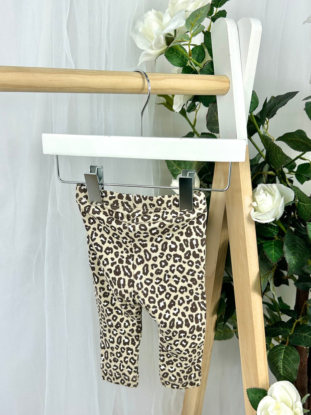Name It Baby Girl Beige Animal Print Outfit Set (1M-18M)
