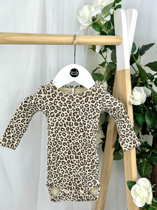 Name It Baby Girl Beige Animal Print Outfit Set (1M-18M)