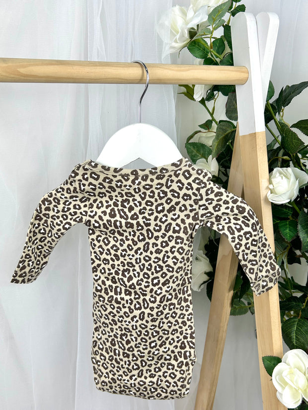 Name It Baby Girl Beige Animal Print Outfit Set (1M-18M)