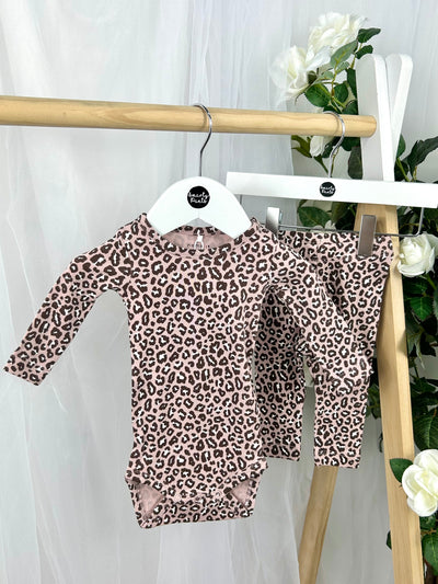 Name It Baby Girl Pink Animal Print Outfit Set (1M-18M)