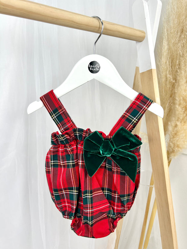 Calamaro Tartan Baby Dungaree Romper