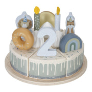 Little Dutch Wooden Birthday Cake - Blues & Greens