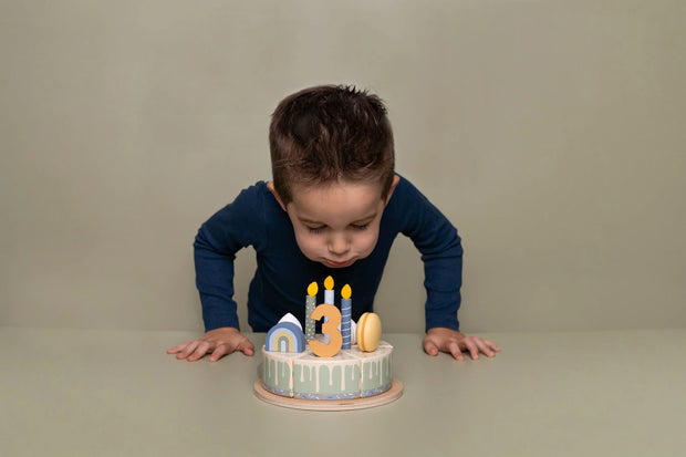 Little Dutch Wooden Birthday Cake - Blues & Greens