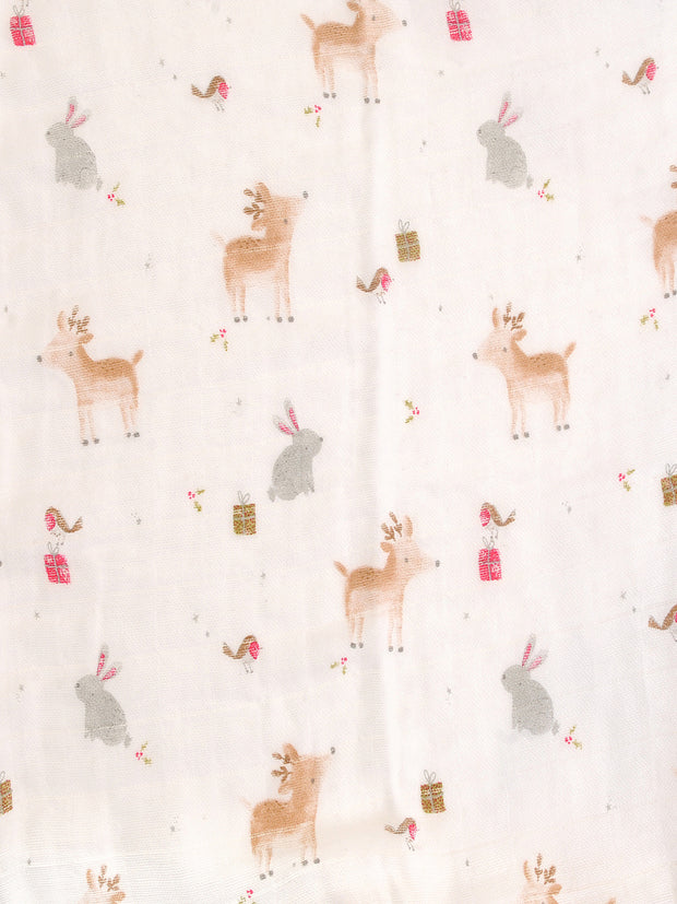 Reindeers & Rabbits Christmas Muslin