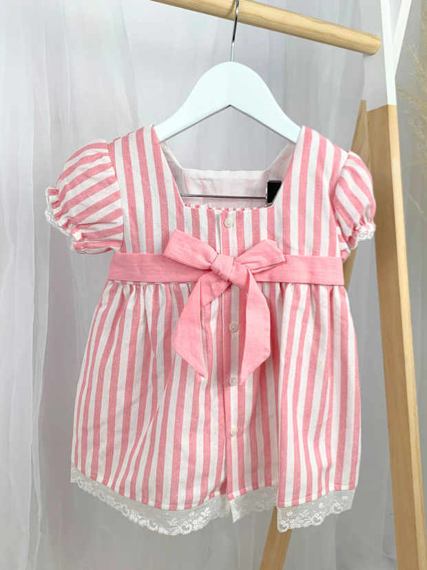 Babidu Toddler Girl Pink Stripe Dress