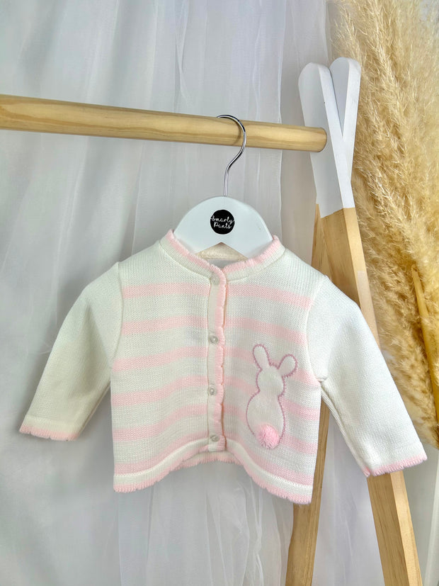 Baby Girl Pink Bunny Knitted Cardigan