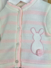 Baby Girl Pink Bunny Knitted Cardigan