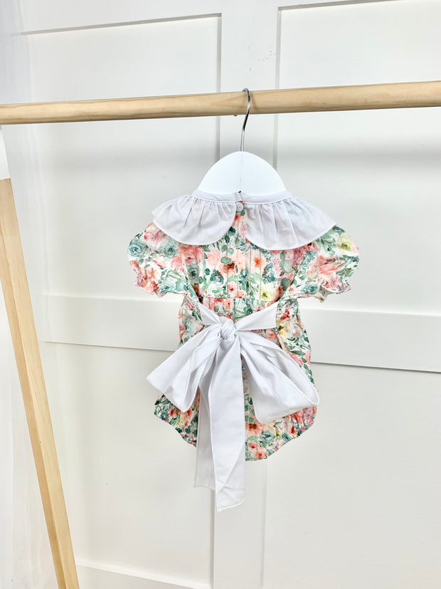 Baby Girl Floral Romper with Bow Back