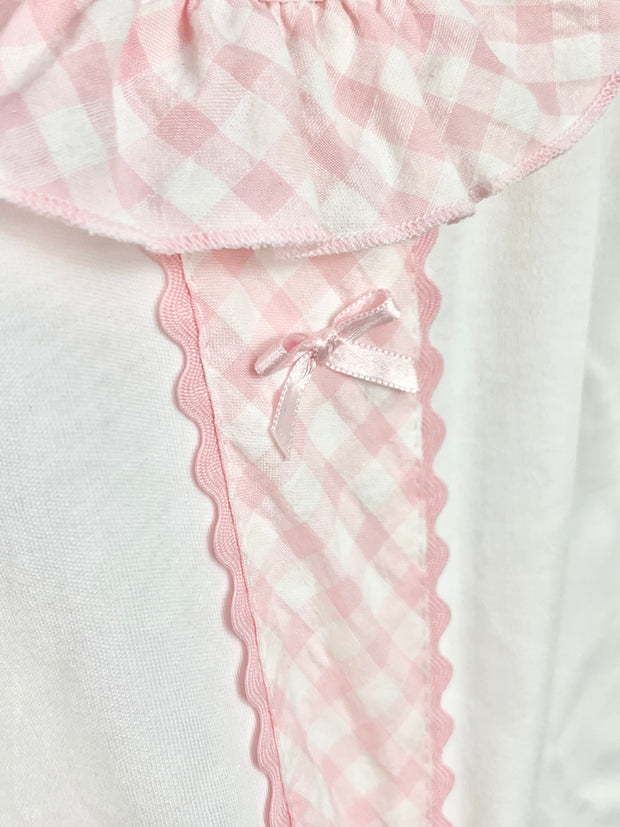 Baby Girl Pink & White Check Short Set