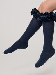 Ruffle Knee High Socks - 3 Colours