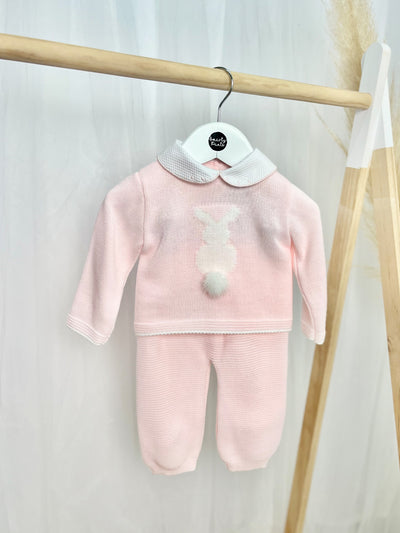 Pink Knitted Bunny Outfit Set