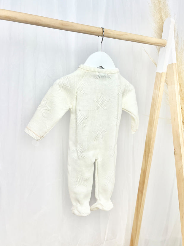Cream Star Knitted Babygrow