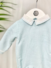 Star Knitted Babygrow with Collar - 2 Colours