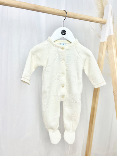 Cream Star Knitted Babygrow
