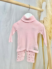 Baby Girl 3-Piece Pink Outfit Set with Coat