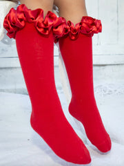 Ruffle Knee High Socks - 3 Colours