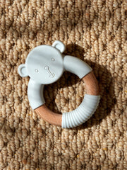 Bambino Silicon and Wood Bear Teether - 3 Colours