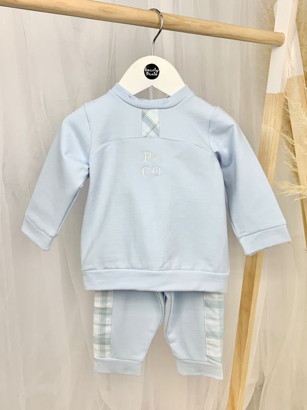 Pastels & Co Dylan Blue Check Outfit Set