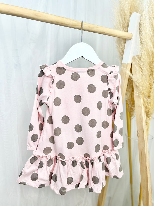 Pink & Brown Dotty Bunny Dress