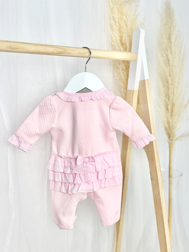 Pink Frilly Quilted Babygrow