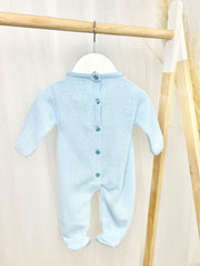 Blue Knitted Bunny Babygrow