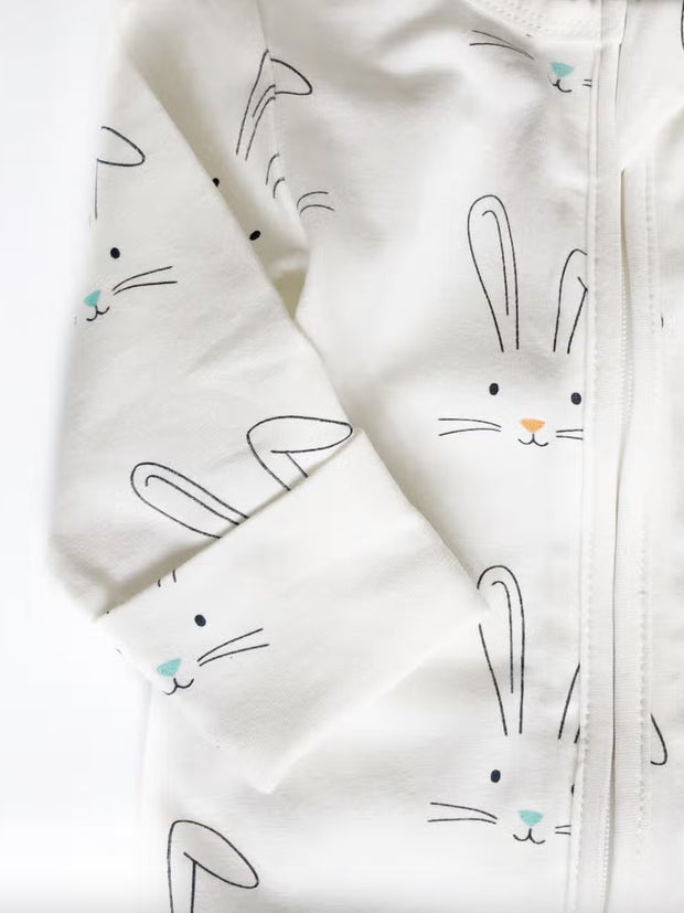 Bunny Print Zippy Babygrow