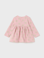 Mayoral Toddler Girl Pink & Beige Dotty Long Sleeve Dress
