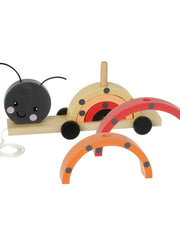 Wooden Ladybird Stacking Pull Along