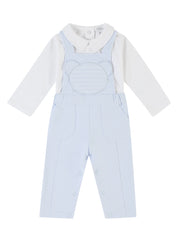 Blue Teddy Dungaree Outfit Set